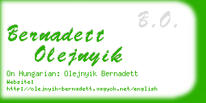 bernadett olejnyik business card